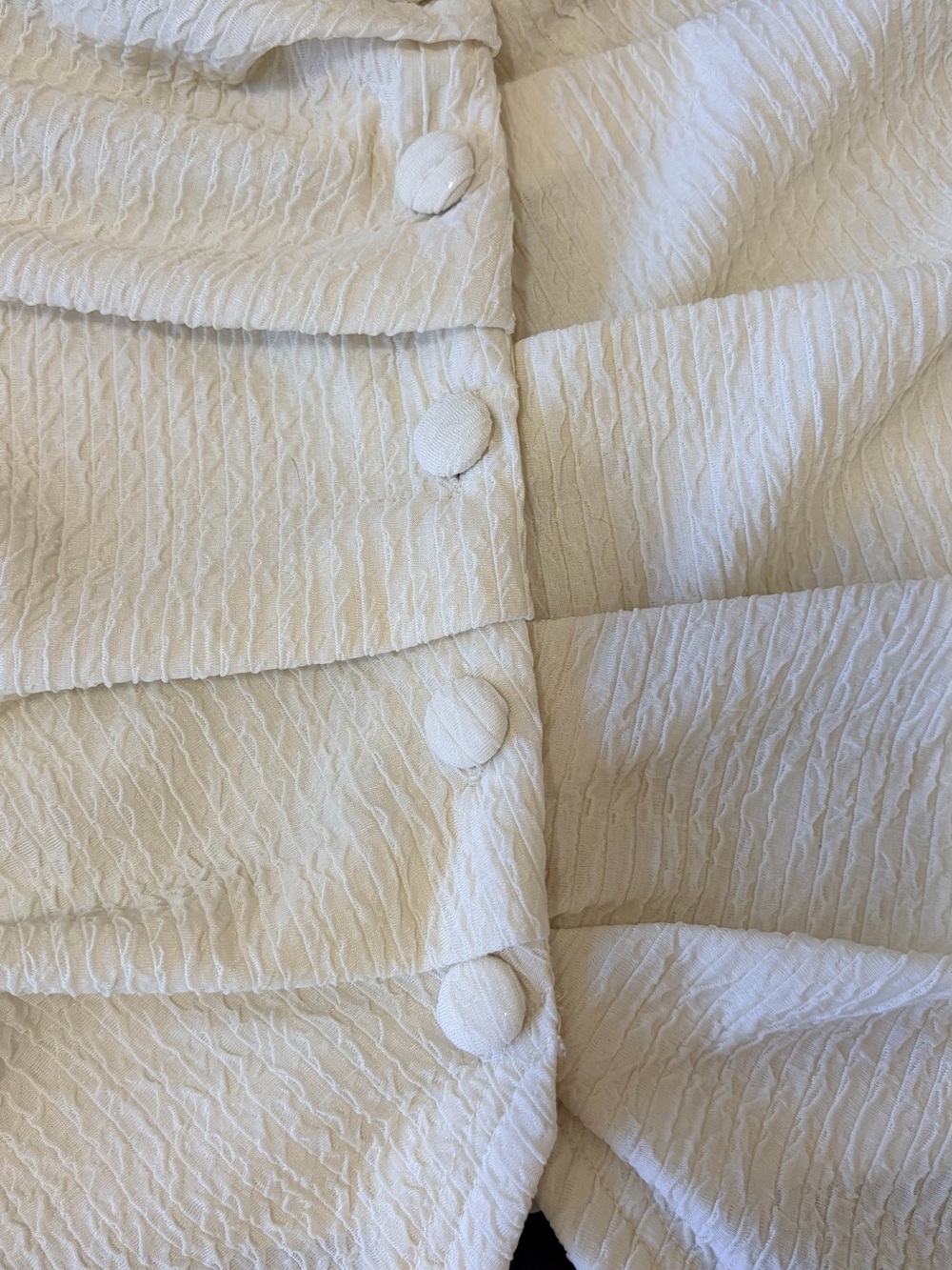 White Textured Button-Front Tube Too - Picture 2 of 4